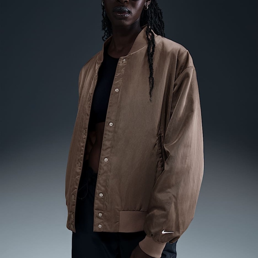 (M) NWOT Nike Destroyer Brown Bomber Jacket Oversized Unisex